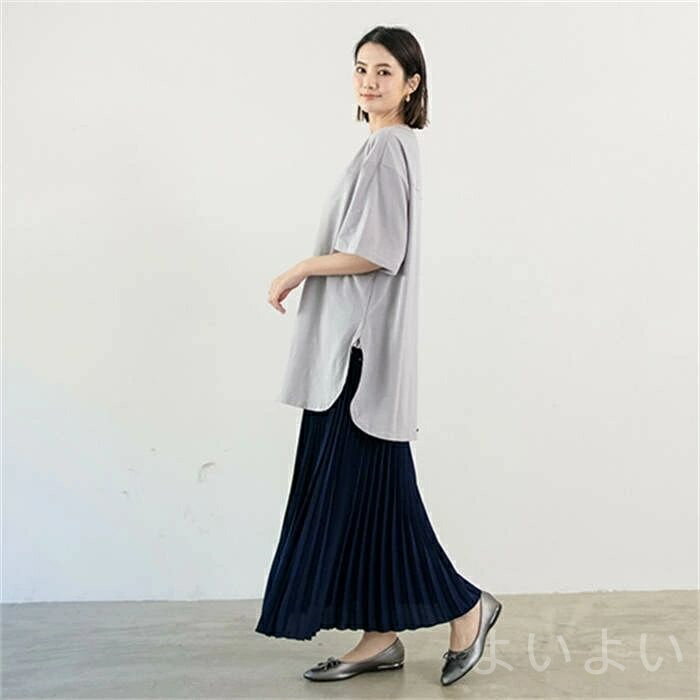 【送料無料】Tシャツ 無地 ティーシャツ インナー 大きいサイズ コットン 綿 オーバーサイズ ゆったり サイドスリット レイヤード風 重ね着