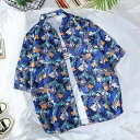 【送料無料】カジュアルシャツ ハワイアン 夏 夏服 サーフ系 リゾート 海 ビーチ ペア 花柄 レトロ オープンカラー 父の日 プレゼント ギフト