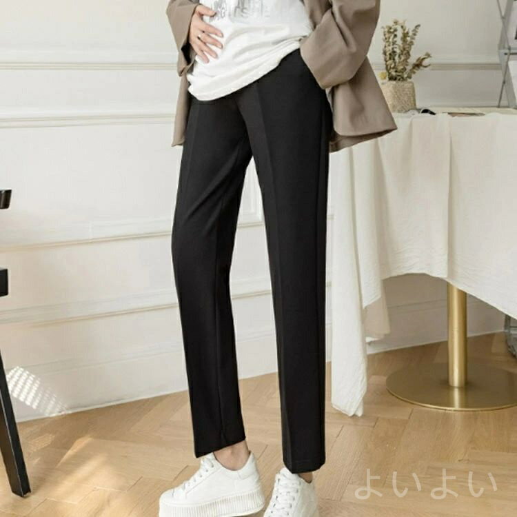 【送料無料】服 仕事 調節可能 アジャスター 産前 産後 妊婦ズボン OL 通勤 事務服 9分丈 通勤 おしゃれ 脚長 大きいサイズ 着やせ お出かけ