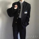 【送料無料】服 上着 ズボン 2点セット スクール制服 詰襟 ラウンド襟 形態安定 入学式 卒業式 コスプレ衣装 コスチューム 黒 洗濯機丸洗い