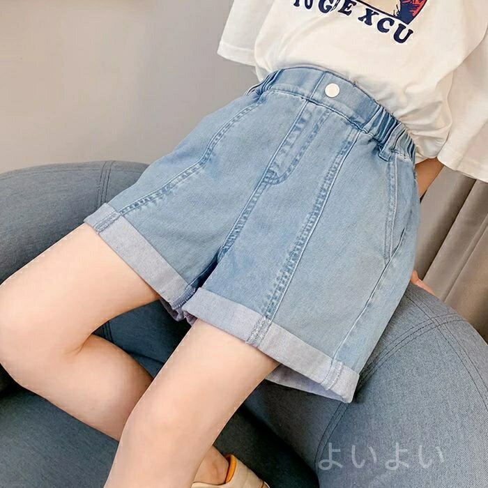 Other - 【送料無料】女の子 デニムパンツ デニム ショートパンツ キッズ 子供 ハーフパンツ ジーンズ ボトムス 2024 春 夏 料無料普段着