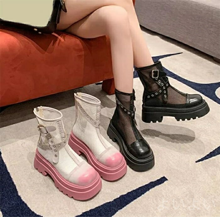 【送料無料】大きいサイズ サンダル シューズ カジュアル 美脚 サマーブーツ 厚底 ブーツサンダル メッシュ レディース