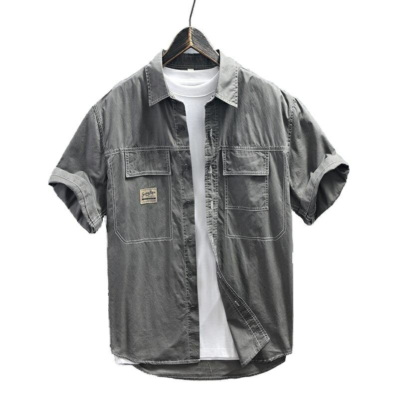 迷彩t恤 - 【送料無料】メンズ 夏服 ワークシャツ 半袖 ミリタリーシャツ 半袖シャツ メンズ メンズシャツ メンズ シャツ
