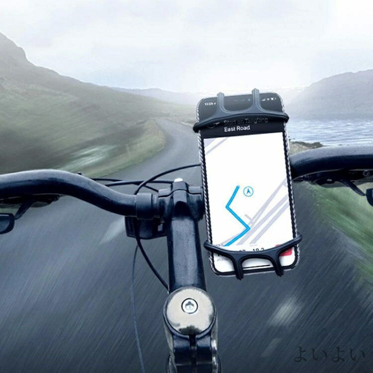 【送料無料】スマホホルダー バイク 落下防止 スマホスタンド シリコン 携帯ホルダ...