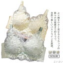 【送料無料】大きいサイズ 着痩せ 花柄レース 小さく見せるブラジャー 下着 着やせ 垂れ 2枚セット!胸を小さく見せるブラ ブラ(4)