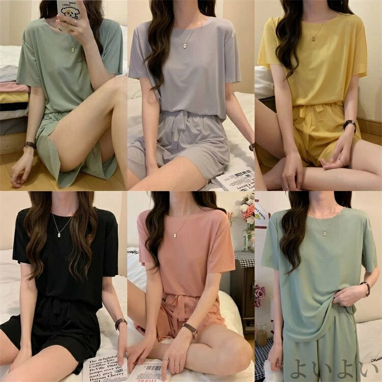 【送料無料】パジャマレディース ロングズボン 半袖 可愛いパジャマ ルームウエア 涼しい レディース パジャマ 接触冷感