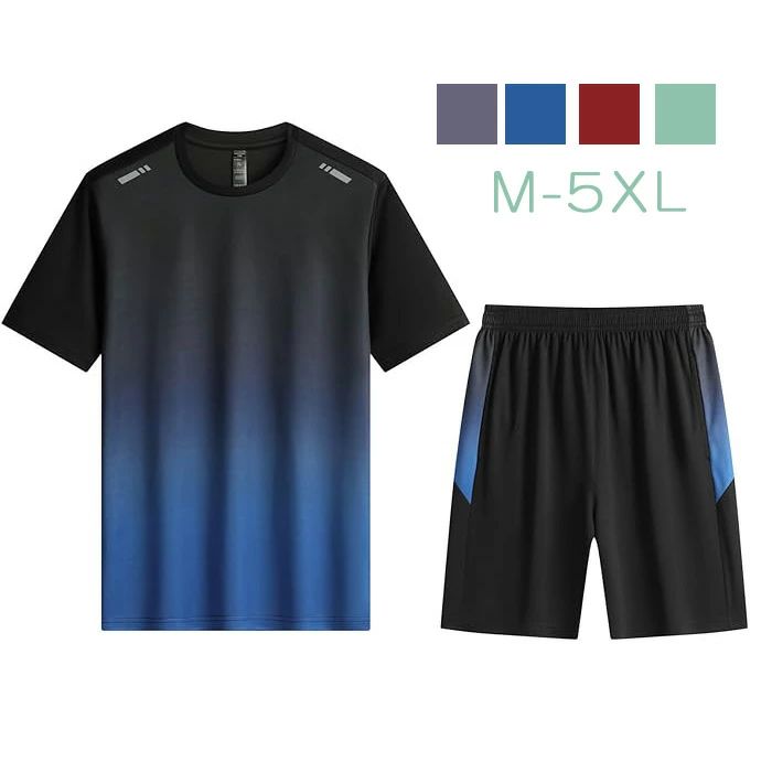 【送料無料】上下セット スポーツウェア メンズ 半袖 ジャージ メンズ 夏服 ランニングウェア Tシャツ ショートパンツ トレーニングウェア 部屋着 通気 吸汗速乾 半袖tシャツ ランニングウ?