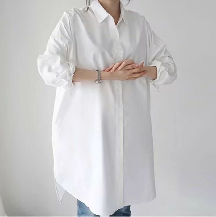 【送料無料】ワンピース レディース ロングシャツ チュニック 長袖 ゆったり 体型カバー きれいめ シャツワンピース カジュアル 通勤 大人女子 ロング丈 おしゃれコーデ ロングシャツ 襟付?