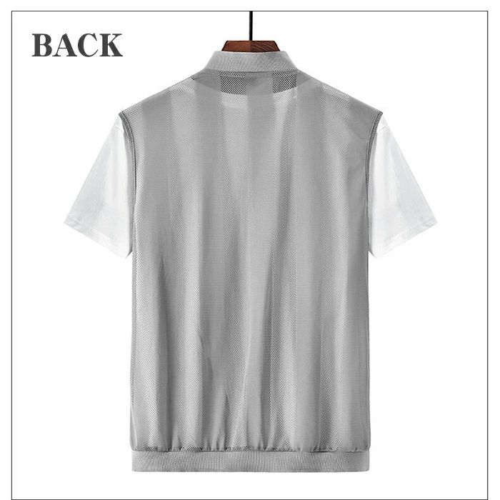 【送料無料】メンズ アウトドアベスト メッシュベスト男 速乾 多機能 夏服 無地フィッシングベスト 軽量 薄手 撥水 UVカット チョッキ サマージャケット 前開き ノースリーブ カジュアル 大?