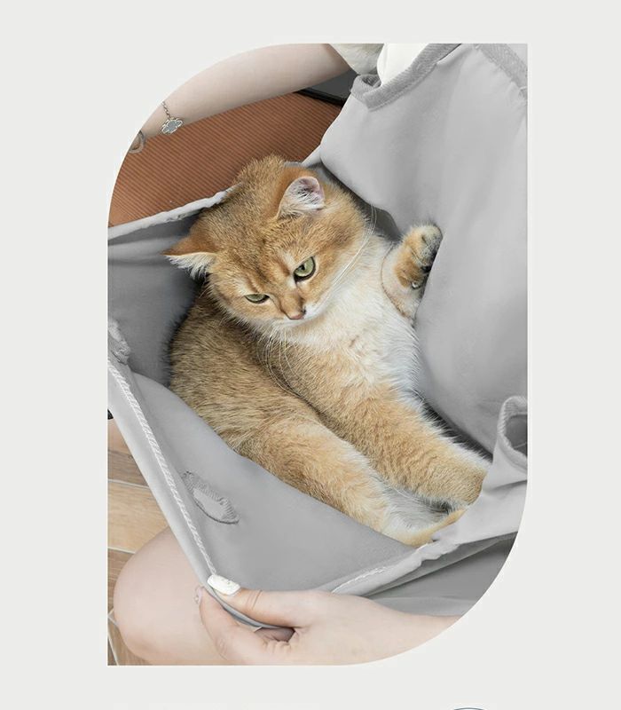 よいよいの【送料無料】猫抱っこ エプロン ペット猫寝袋 猫エプロン 抱っこ用エプロン ペットスリング 猫用カンガルーエプロン足出し 猫かき エプロン カンガルーポケット ペット猫寝袋 猫だっこ ニ?｜アングル3