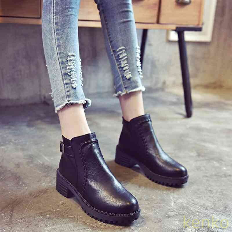 【送料無料】ブーツ レディース 滑らない おしゃれ ショート 革 きれいめ 厚底 ローヒール 暖かい 防水 スニーカー 軽い 冬 ウォーキング 雨 ミドル 軽量 歩きやすい レザー 秋 撥水 兼用 夏 ?