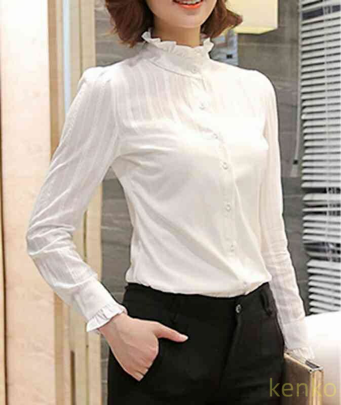 【送料無料】ブラウス レディース 黒 ノーアイロン ワンピース Tシャツ 春 レース 安い カットソー ブランド スーツ オフィス カジュアル 冬 秋 きれいめ 高品質 人気 フォーマル フリル 50代(4)