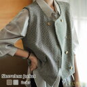 【送料無料】ベスト レディース ノースリーブジャケット ニット インナー スーツ ウール アウター スポーツ ブランド 中綿 襟なし 冬 あったか 厚手 フリー...