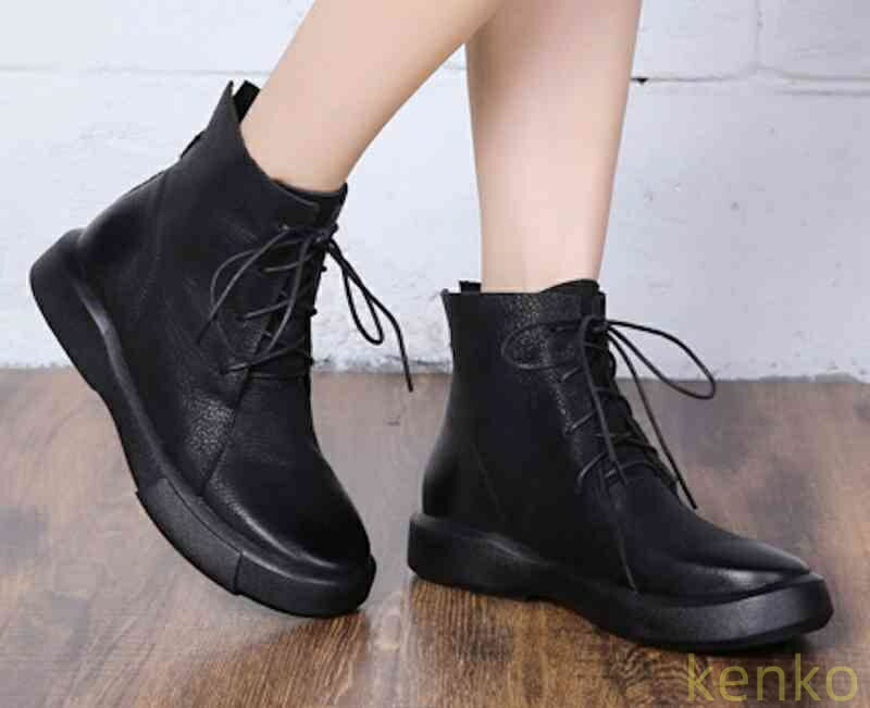 【送料無料】12280円→5980円ブーツ レディース ミドル レースアップ ウォーキング レザー 靴 ショート 軽量 撥水 防寒 厚底 歩きやすい 滑らない おしゃれ 本革 革 スニーカー 4E ロング 軽い ?