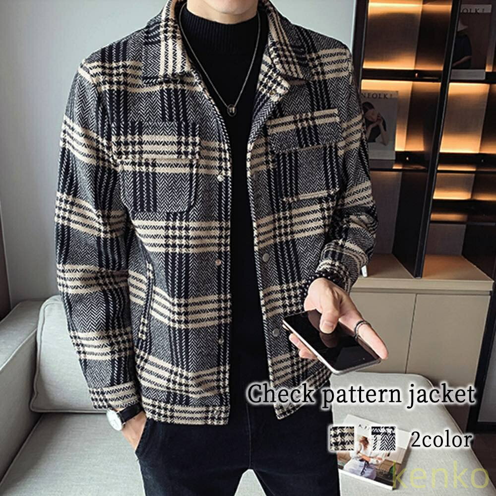 楽天市場】チェック柄（種類（コート・ジャケット）ピーコート