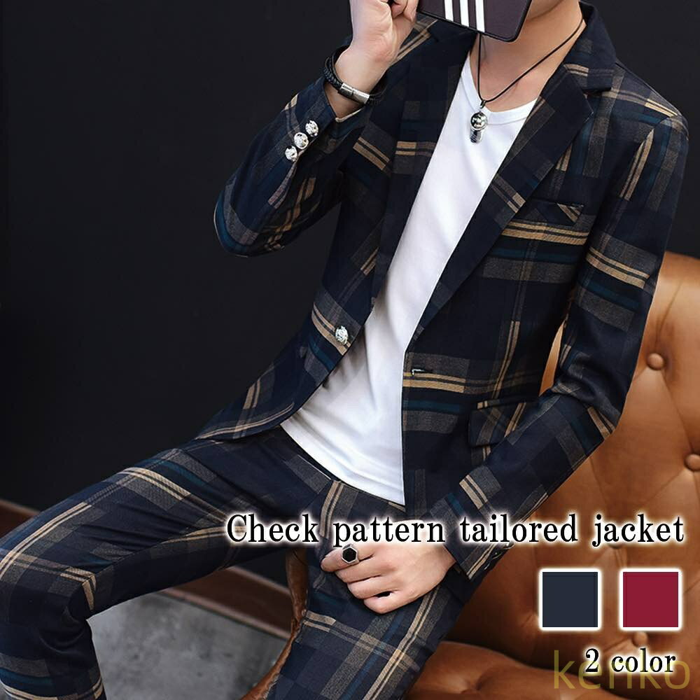 【送料無料】テーラードジャケット メンズ チェック柄テーラードジャケット 厚手 Tシャツ 中綿 大きい チェック テーラード 30代 冬 秋 カジュアル スーツ コーデュロイ ブレザー 40代 アウタ