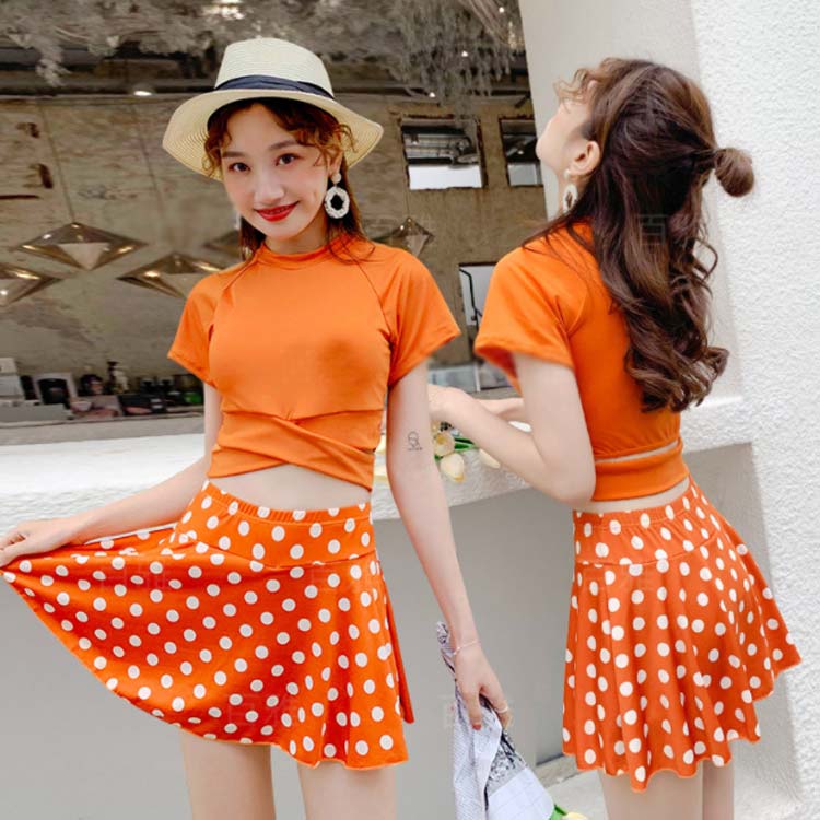 【送料無料】水着 レディース 体型カバー ワンピース ショートパンツ スカート セパレート サロペット オフショルダー スイムウェア タンキニ チェック柄 水玉