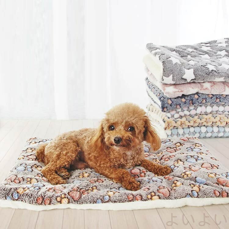 【送料無料】犬 猫 ペット 小型犬 ブランケット 毛布 63×43cm フランネル 暖かい 両面 お昼寝 厚手 マット あったか ソフト 防寒 もこもこ 寝具 保温 室内 yoiyoi4141-10038740 よいよい サンプル画像2