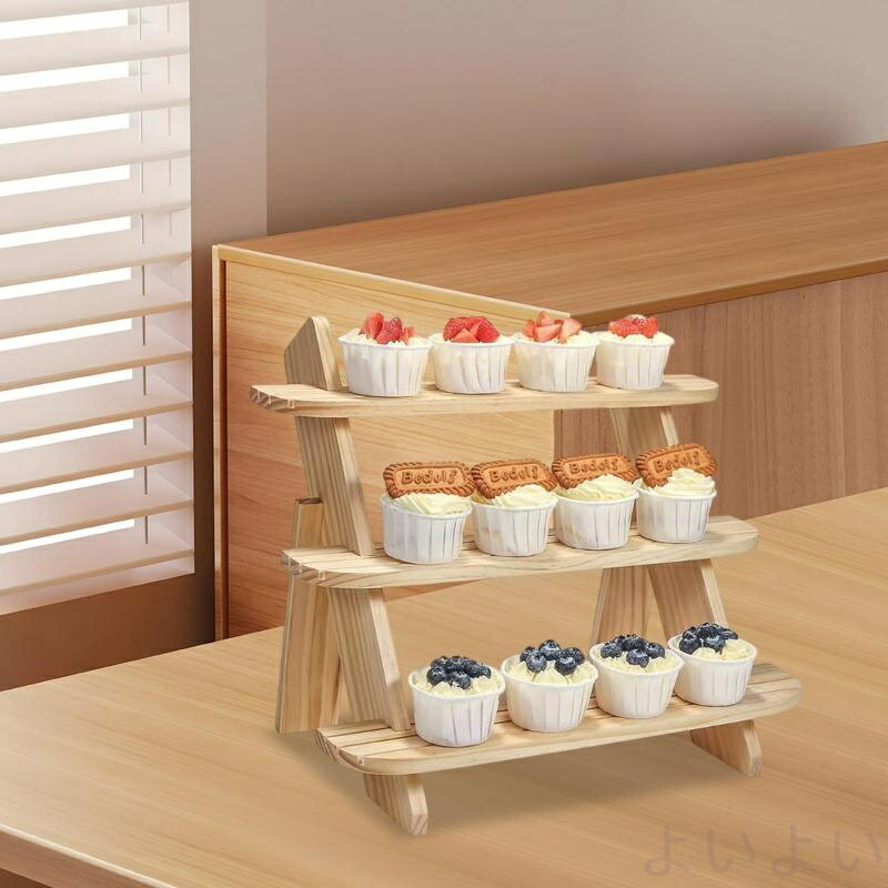 【送料無料】木製デスクトップオーガナイザーアクションフィギュアディスプレイスタンド3層収納ラック