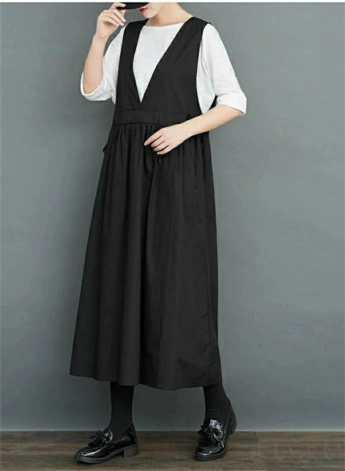 ジャンパースカート サロペット キャミソールワンピース フレア ロングワンピース オールインワン 重ね着 ジャンスカ ジャンパー サロペット スカート