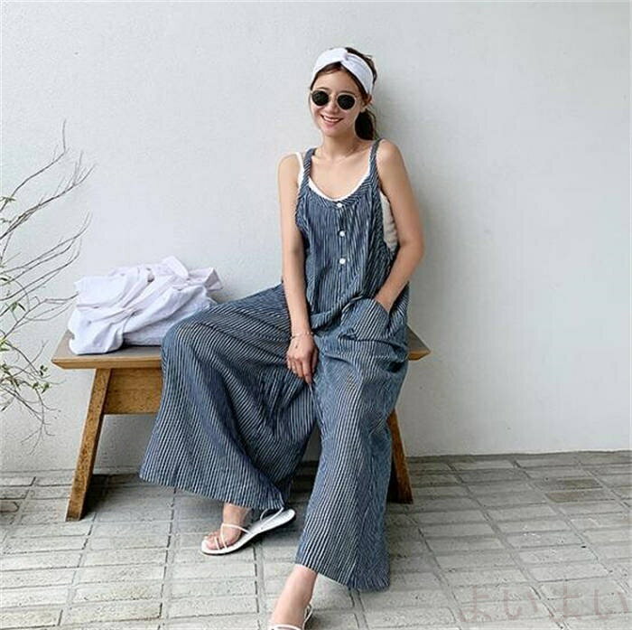 サロペット レディース サロペット パンツ ロングパンツ ストライプ サロペットパンツ イージーパンツ 春 夏 オフィス 仕事 オールインワン ゆったり