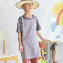 【送料無料】エプロン キッズ 子供用 お子様 コットンリネン綿麻 無地 女の子 男の子 料理 お手伝いお掃除 キャンプ アウトドア