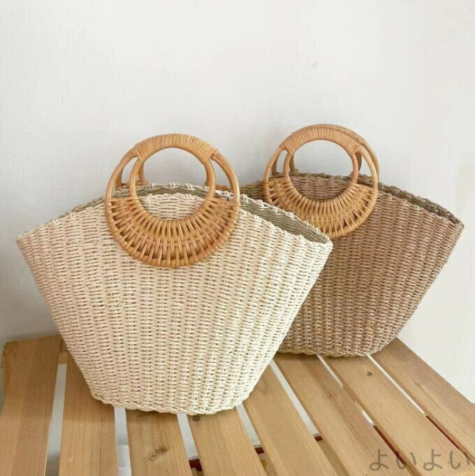 Handbag Type - 【送料無料】かごバッグ 竹ハンドル かごバッグ レディース かごバッグ カゴバッグ かごトートバッグ 編み込み 手編み 雑材 かごバック