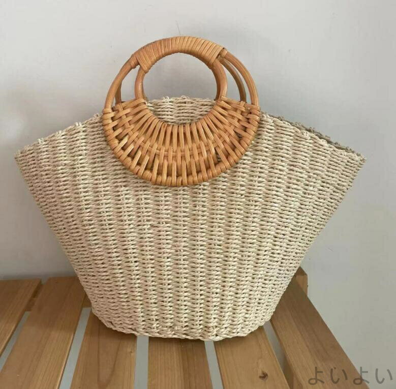 【送料無料】かごバッグ 竹ハンドル かごバッグ レディース かごバッグ カゴバッグ かごトートバッグ 編み込み 手編み 雑材 かごバック
