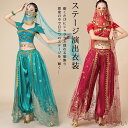 【送料無料】アラジン ジャスミン風 ベリーダンス 衣装 セットアップ レディース 大人 アラビアン 仮装 コスチューム 衣装 ダンス練習着