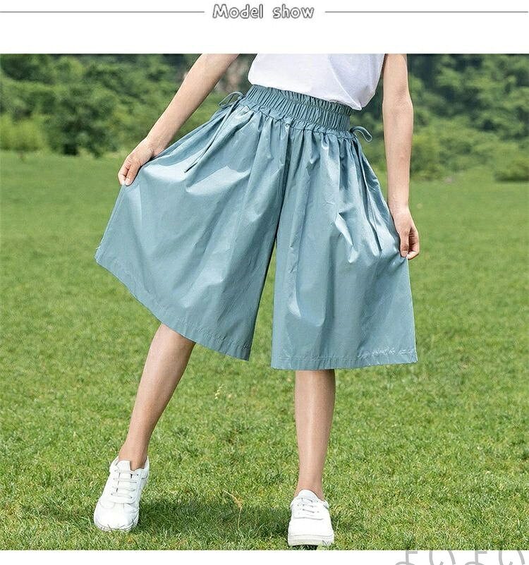 Other - 【送料無料】フレアパンツ ワイドパンツ キッズ 女の子 ショートパンツ ひざ丈 ガウチョ パンツ ウエストゴム ボトムス ルームウェア