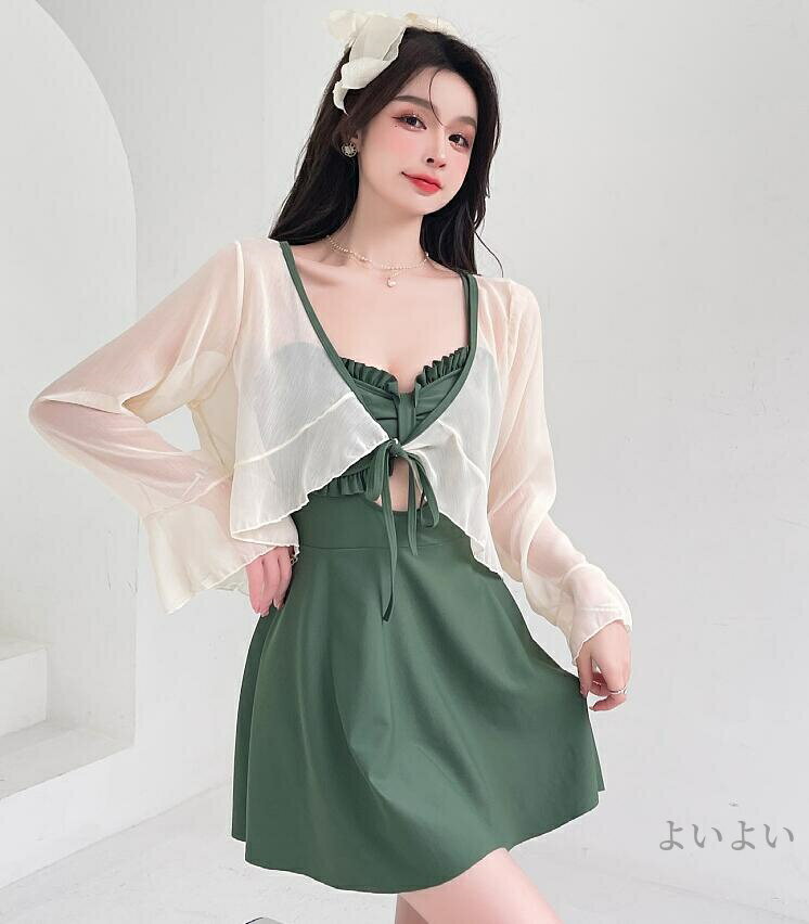 【送料無料】新色追加2点セット 4色 激安 スイムウエア ワンピース型 水着レディース ビキニ シンプル 小胸 体型カバー スイムウエア