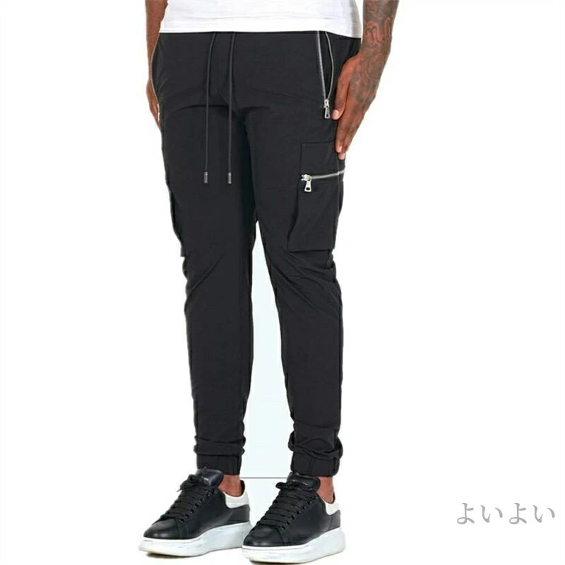【送料無料】カーゴパンツ メンズ 作業ズボン 作業着 ポケットファスナー ズボン テーパードパンツ カーゴジョガーパンツ 作業服 ジョガーパンツ 夏 ジョガー カーゴ カジュアルパンツ 作業着ズボン 韓国