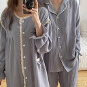 【送料無料】メンズ ルームウェア パジャマ 部屋着 お揃い ペアルック ペア カップル 親子お揃い 長袖 ワンピース ロングワンピース フリル 長ズボン ロング...