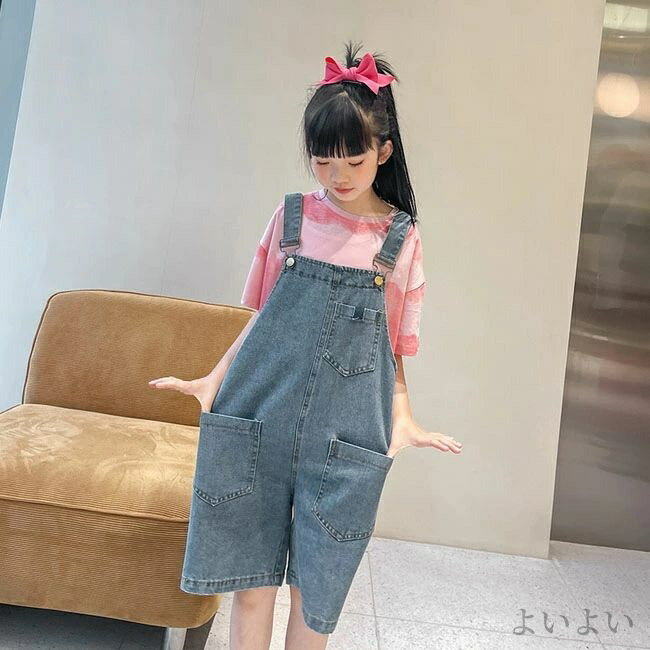 【送料無料】パンツ 男の子 女の子 子供服 韓国 オーバーオール 子供服 サロペット ショートパンツ パンツ サロペット デニム サロペット
