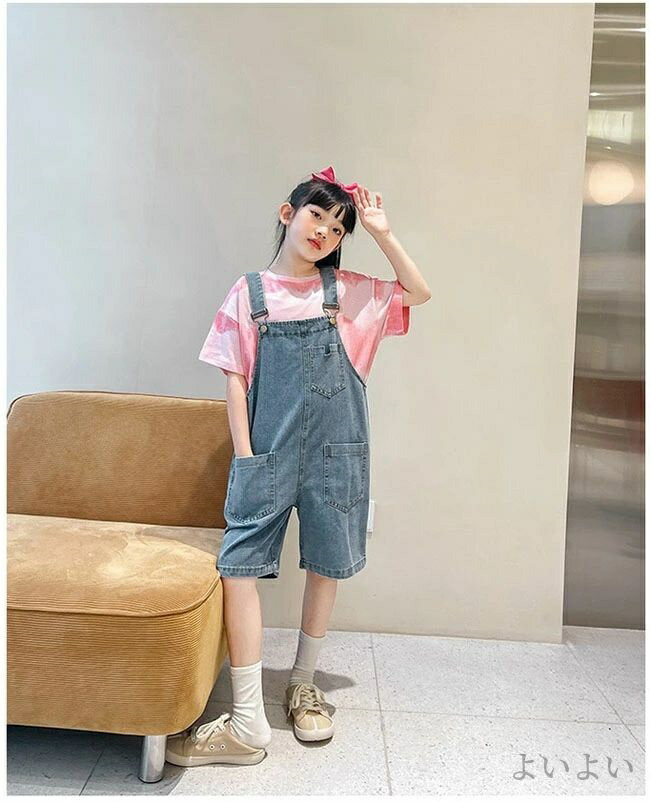 【送料無料】パンツ 男の子 女の子 子供服 韓国 オーバーオール 子供服 サロペット ショートパンツ パンツ サロペット デニム サロペット