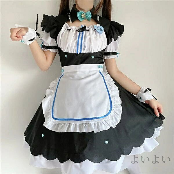 【送料無料】ハロウィン コスプレ メイド服 可愛い コスプレ衣装 メイド カチューシャ エプロン 大人 セクシー コスチューム レディース ウェイトレス コス yoiyoi4141-10013168 よいよい サンプル画像2