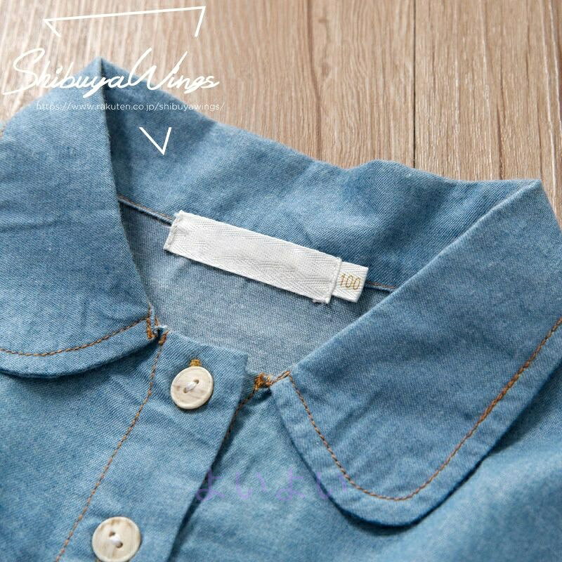 ベビーワンピース ワンピース チュール デニム 子供服 女の子 キッズワンピース ガ...