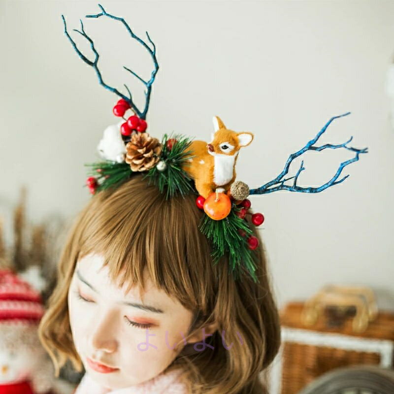 クリスマス飾り ヘアピン アクセサリー オーナメント カチューシャ トナカイ コスチューム クリスマス..