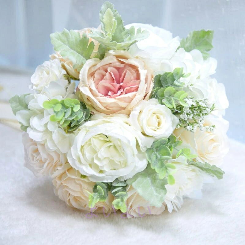 ウェディングブーケ 造花 ウエディングブーケ 花嫁 ブーケ 手作り 結婚式 ブライダ...