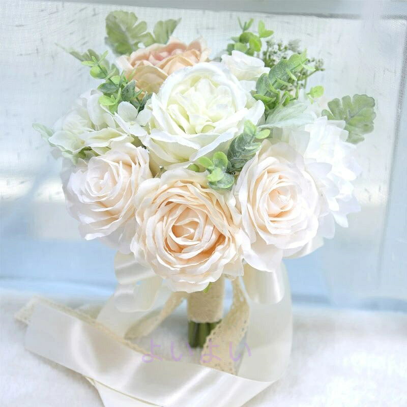 ウェディングブーケ 造花 ウエディングブーケ 花嫁 ブーケ 手作り 結婚式 ブライダ...