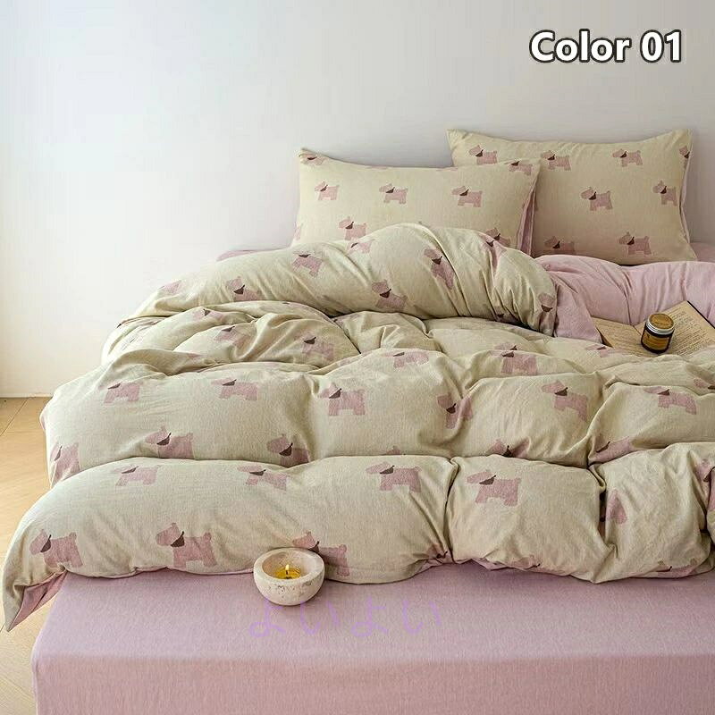 布団カバーセット かわいい 寝具カバー 掛け布団カバー シングル 3点セット 4点セット 無地 カバー 柔らか 優しい おしゃれ 綿 ベッド用 シーツカバー 布団セット 敷布団カバー フラットシーツ ボックスシーツ 洗える 通気 吸湿 抗菌防臭 掛けカバーメンズ レディース yoiyoi4141-10056008 よいよい サンプル画像2