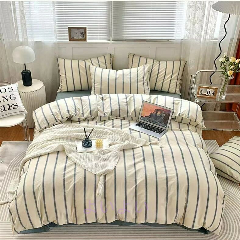 掛け布団カバー 布団カバー セット ストライプ 綿100% シングル 3点 4点セット 可愛い 布団カバーセッ..
