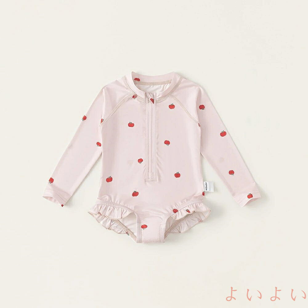 【送料無料】キッズ ベビー 水着 女の子 かわいい ラッシュガード フリルワンピー...