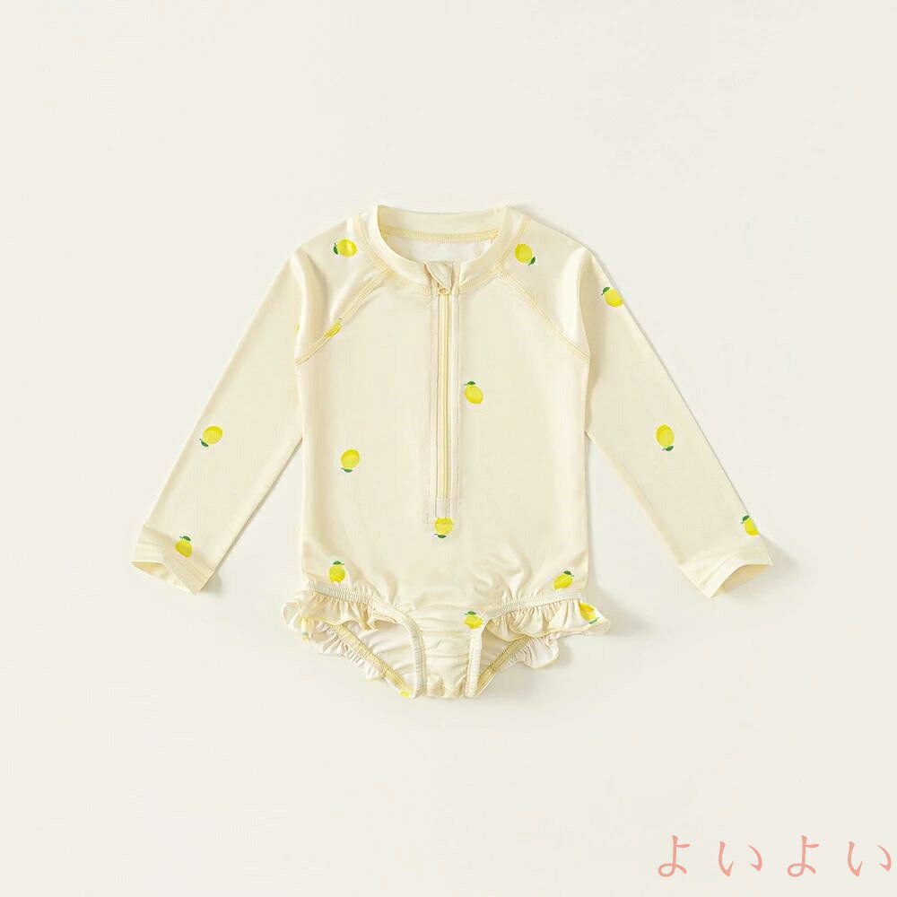 【送料無料】キッズ ベビー 水着 女の子 かわいい ラッシュガード フリルワンピー...