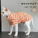 【送料無料】ニット セーター スフィンクス猫 デボンレックス ストライプ 猫服 長袖 キャットウエア 柔らかい 肌着 ペットウエア おしゃれ パーカー 春夏秋冬...