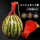 【送料無料】吊り下げスイカネット 100枚入り 多用途 40cm 耐荷重3kg ロープ付きメッシュネット袋 ネットバッグ メッシュネット袋