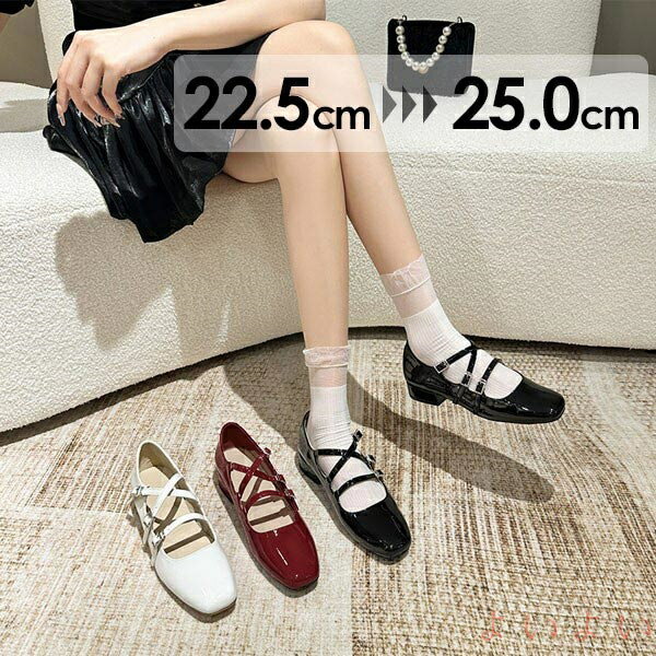 【送料無料】レディース パンプス 美脚 歩きやすい パンプス ブラック レッド ホワイト 大きいサイズ バレエ風 カジュアル通勤 日常通学 卒業式 卒園 学生 ロリータ靴 di049(4)