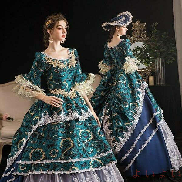 【送料無料】中世 貴族 ドレス ヨーロッパ 貴婦人 お嬢様 お姫様 ステージ衣装 舞台衣装 ロングドレス ..