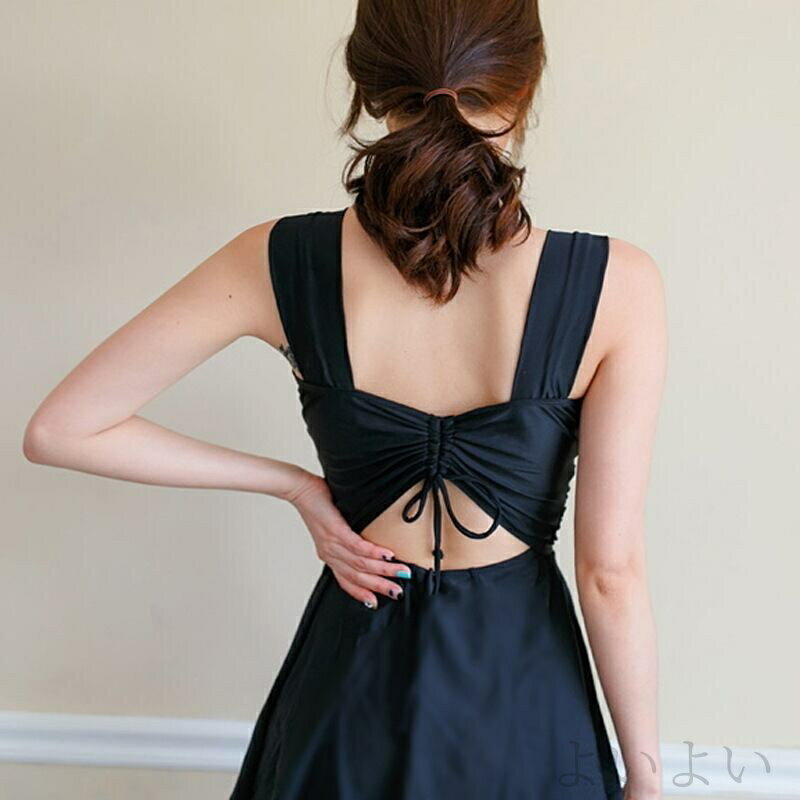 【送料無料】カジュアル シンプル sexy セクシー きれいめ 大人可愛い かわいい 盛れる 谷間魅せ フリル ワンピース 体系カバー水着 2