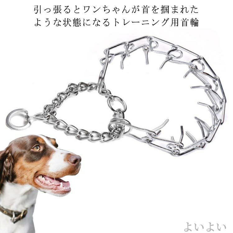 【送料無料】首輪 犬用品 超大型犬 大型犬 中型犬 小型犬 チタン製 チェーンカラー しつけ用カラー 訓練 しつけ 首輪 引っ張り防止 犬